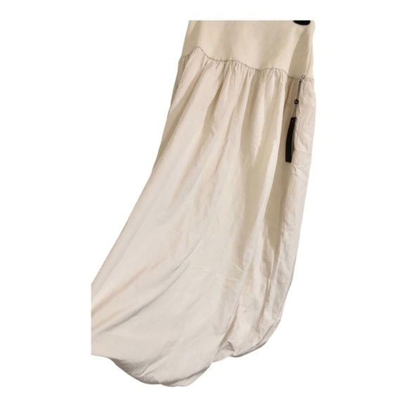 Cream puffy balloon bubble hem knit waist midi skirt size medium new - Picture 5 of 15